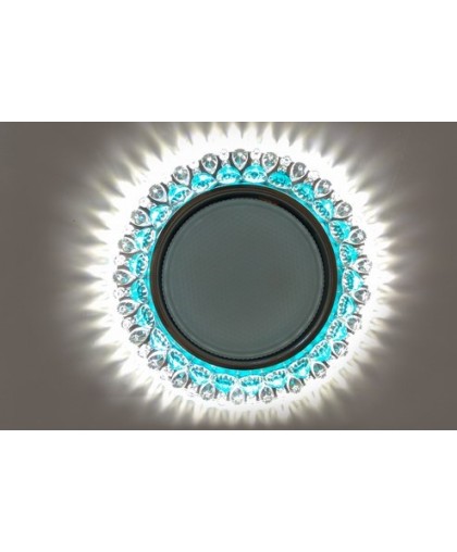 Светильник GX53 L197 прозрачный / бирюзовый стекло+LED подсветка