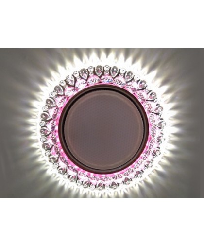 Светильник GX53 L193 прозрачный / розовый стекло+LED подсветка
