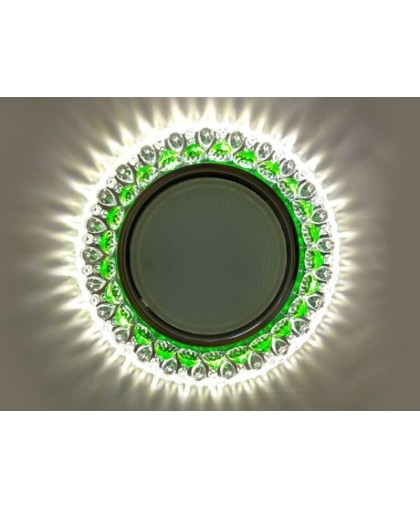 Светильник GX53 L192 прозрачный / зеленый стекло+LED подсветка